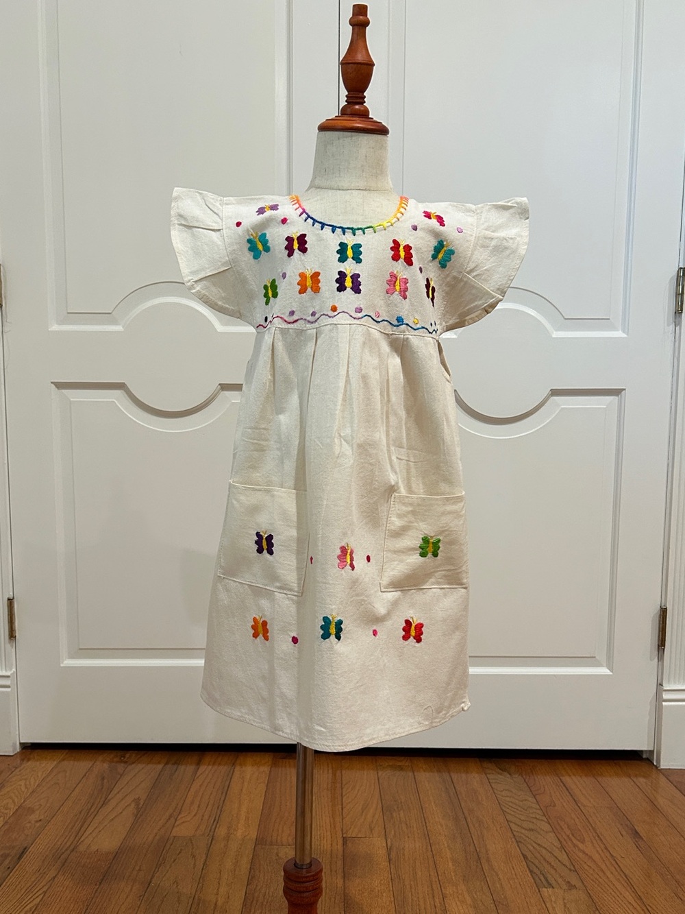 Mexican Girls Dress With Hand Embroidered.